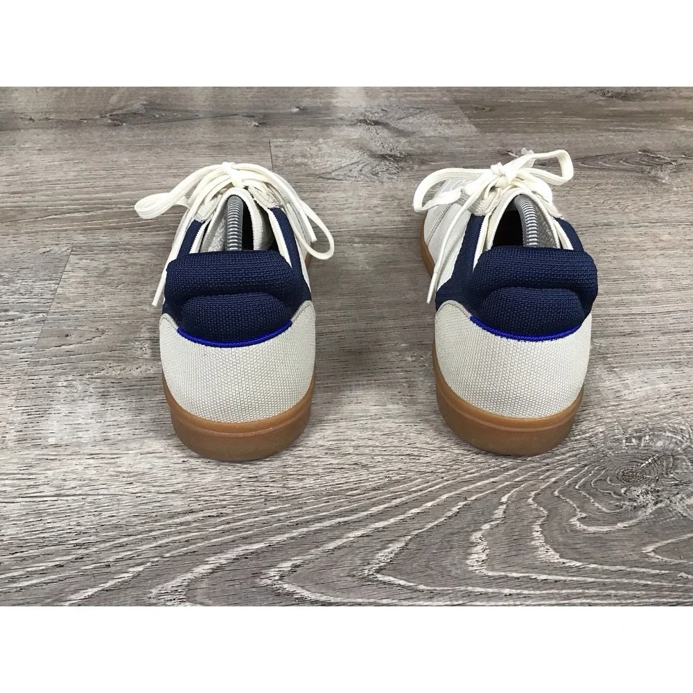 Rothys RS01 Blue And Cream Men's Lace Up Shoes Size 12 Casual knit sneakers